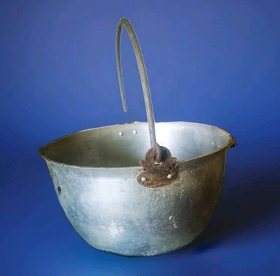 Old Large Aluminium Maslin Jam Marmalade Preserving Pan Cooking Pot Steel Handle - Image 1 of 4