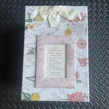 Lace Botanical Floral Photo Keepsake Storage Chest - Brand New