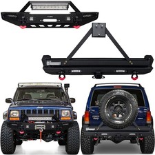 Vijay For1984-2001 Jeep Cherokee Xj Frontrear Bumper Wlightspare Tire Carrier