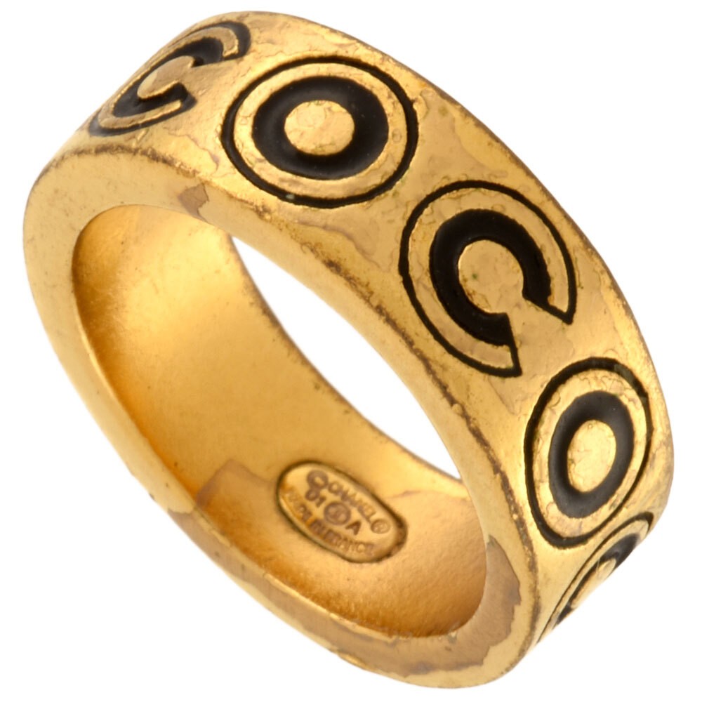 CHANEL COCO Pattern Ring Approximately Size 12 01… - image 1