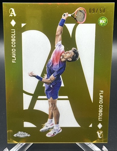 2025 Topps Chrome Flavio Cobolli #ACE-27 Aces Gold Refractor 9/50