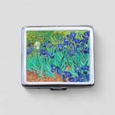 Irises 8 Day Pill Box, 7 Day Pill Box, Travel Pill Case, Van Gogh