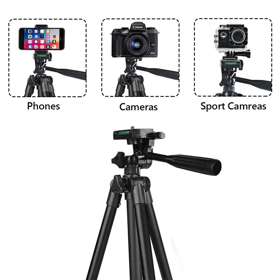 Professional Camera Tripod Stand Mount Phone Holder For iPhone DSLR Lightweight - image 4 of 4