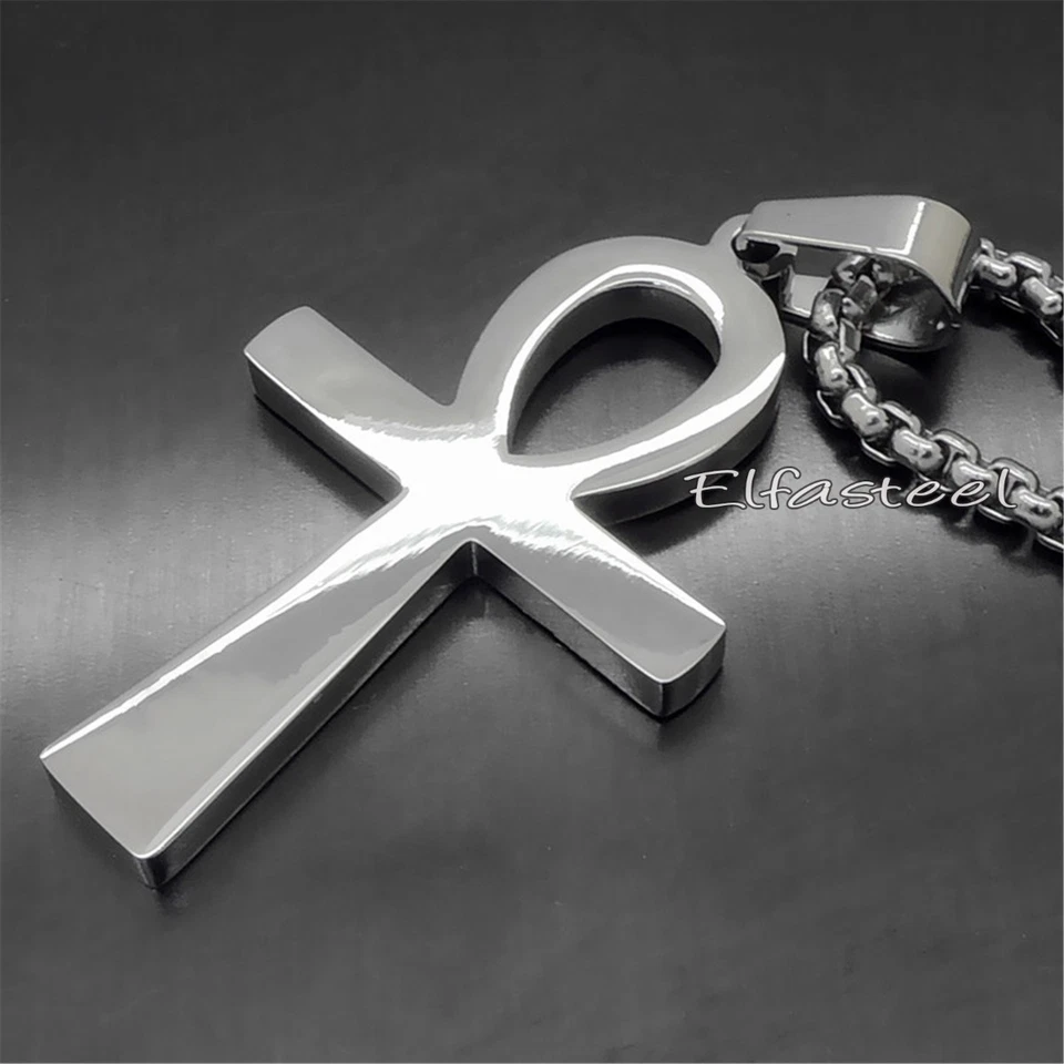 Antigua Cruz Ankh Símbolo Egipcio de la Vida 316L Colgante Acero Inoxidable - Imagen 2 de 4