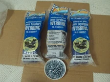 Vintage LAWN FURNITURE WEBBING RE-WEB Lot of 3 39" plus 100 screws NOS Blue 