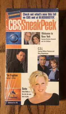 Blockbuster CBS Sneak Peek VHS Tape Welcome To New York CSI The Fugitive Sealed