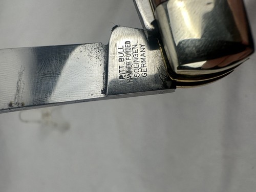 Bulldog Brand Pitt Bull Germany Hammer Forged 3 Blade Stag Handle Pocket Knife - Picture 9 of 12