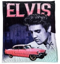 Elvis Presley Pink Cadillac Plush Fleece Throw Gift Blanket King of Rock  Roll