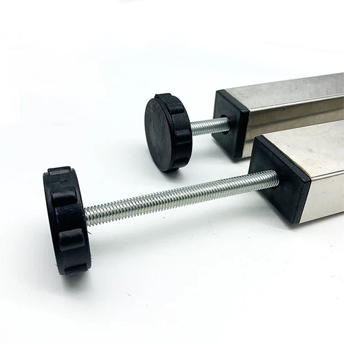 Black Adjustable Feet & Threaded Tube Insert Sets For Square Tubes Box Section - Picture 11 of 35
