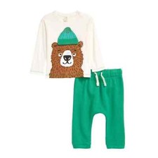 Tucker  Tate Appliqu  Graphic Tee  Trouser Set Ivory Egret Backyard Friends 6M