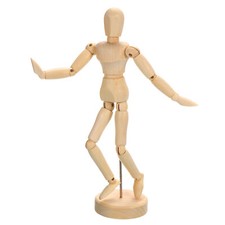 8" Wooden Mannequin Figure, Artist Drawing Manikin Model Flexible