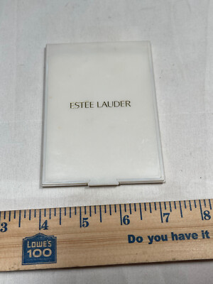 Este Lauder White Plastic Compact Mirror Cosmetics On The Go