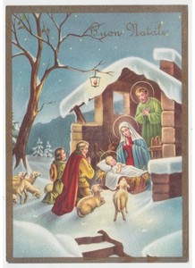 Immagini Natale Religiose.Natale Cartolina Nativita Gesu Bambino Preghiera Pastori Religiose Vintage Neve Ebay