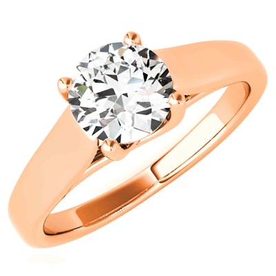 1CT Charles & Colvard Forever One Moissanite 14K Rose Gold Engagement Ring