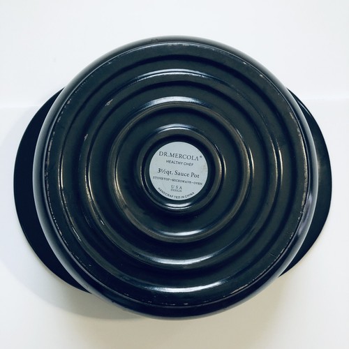 Dr. Mercola Healthy Chef 3 1/2 Qt Sauce Pot Stovetop Microwave Oven Safe Black - Picture 3 of 13