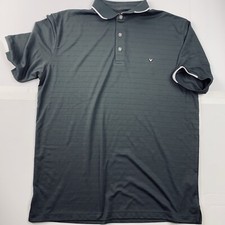 Callaway Men's Golf Polo Shirt Performance Opti Dri Grey Striped Size Large EUC