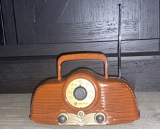 Lifelong Portable AM FM Radio Model 680BW Art Deco 7"X4" Antenna Vintage TESTED