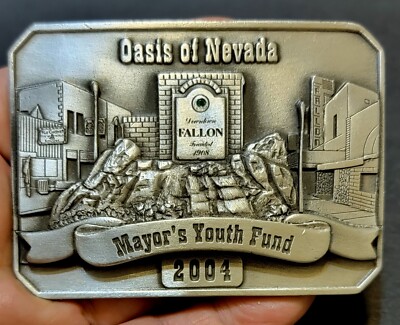 2004 Fallon Nevada Mayor's Youth Fund Pewter Belt Buckle 192 g