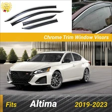 For Nissan Altima 2019-2023 Chrome Trim Window Visor Vent Wind Guard Deflector