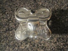 BULL BUFFALO CLIP ON BELT BUCKLE SILVER COLOR