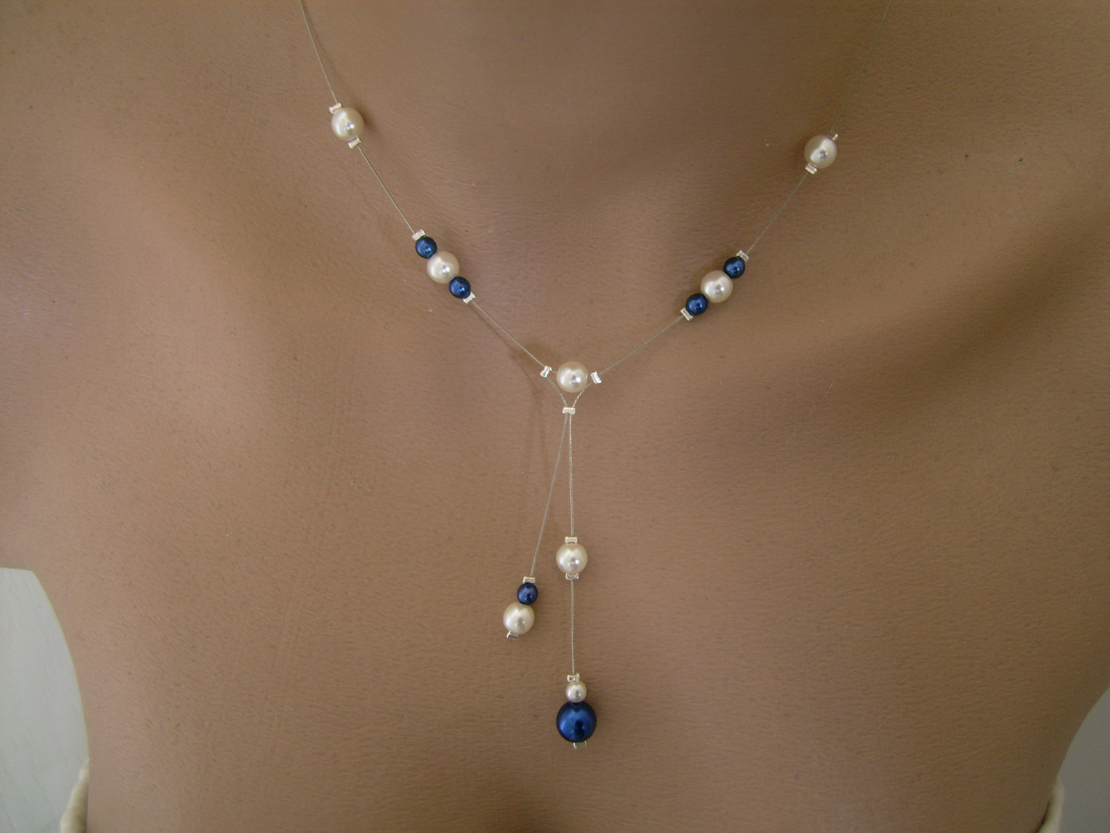 Collier mariage, collier mariée, cérémonies, soirées , collier bleu