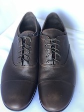 PRADA BLACK LEATHER BAOMORAL PLAIN TOE OXFORD SHOES