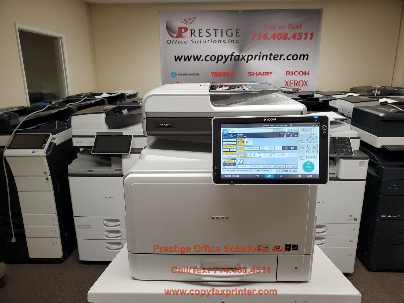 Ricoh MP C307 Color Copier Printer Scanner. Super Low Meter only