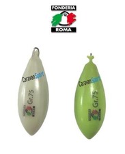 PIOMBO PESCA FONDERIA ROMA C1 BOMB PLASTIFICATO ANELLO INOX SURF CASTING BOLENTI