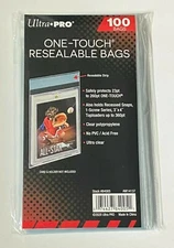 100 Ultra Pro One Touch Resealable Bags Poly Sleeves for Card Holder