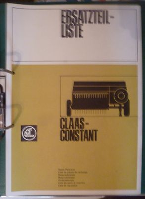 Claas Baler Constant Parts List