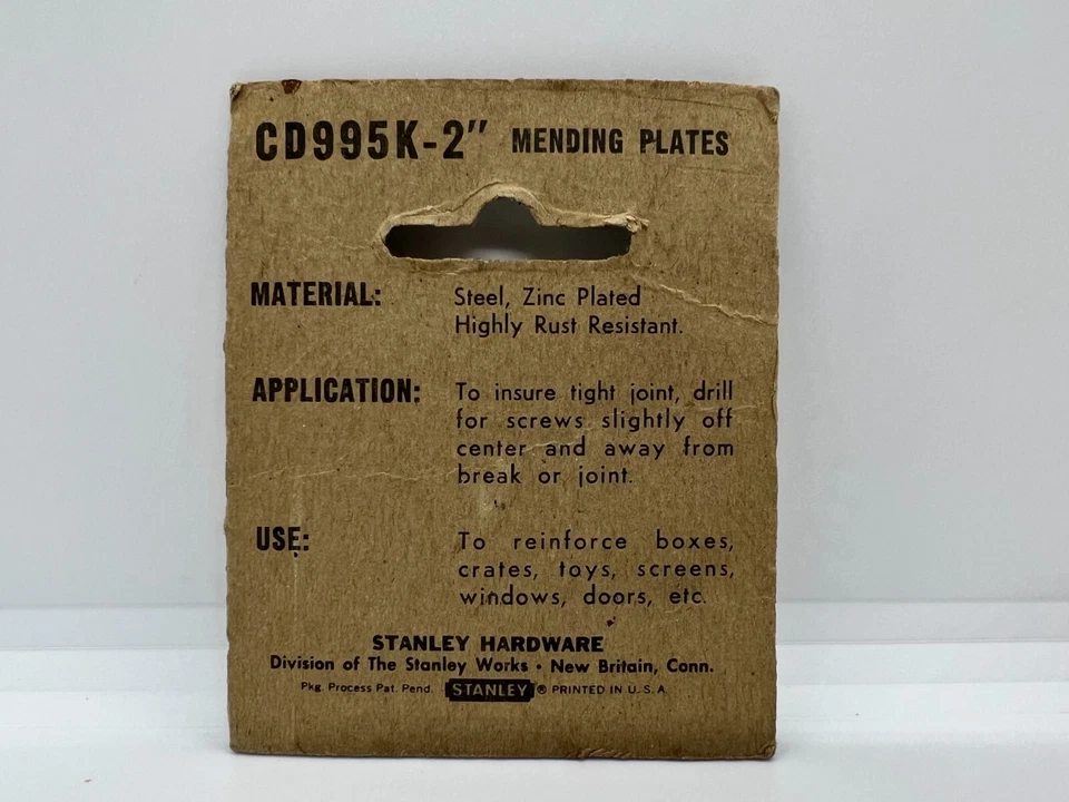 Placas de reparación Stanley CD995-2 2 pulgadas resistentes al óxido con tornillos NUEVO NOS de colección Foto 2 de 4