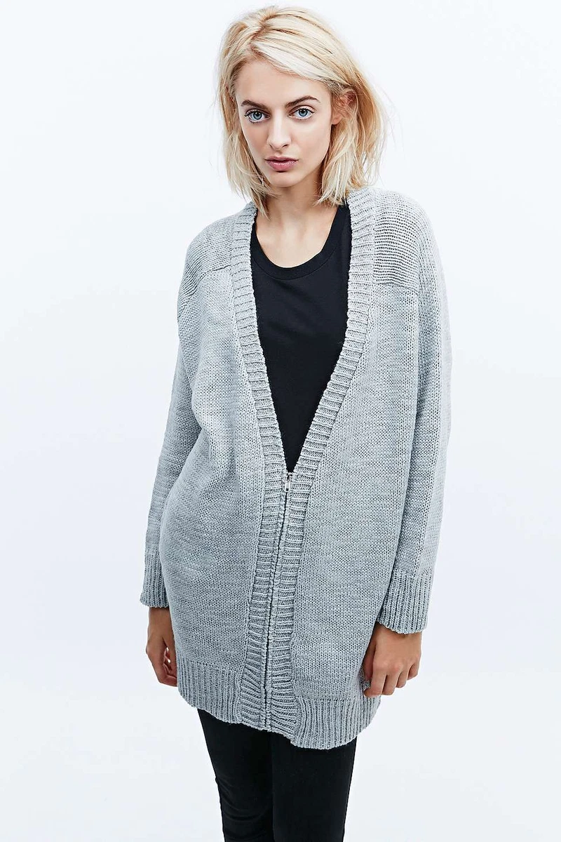 Urban Outfitters Cardigan Silence Noise Panelled Grey Medium