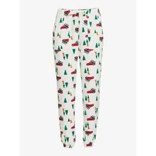 Joyspun Women's Hacci Knit Sleep Joggers-Winter White/Trucks-3X 22W/24W -NWT