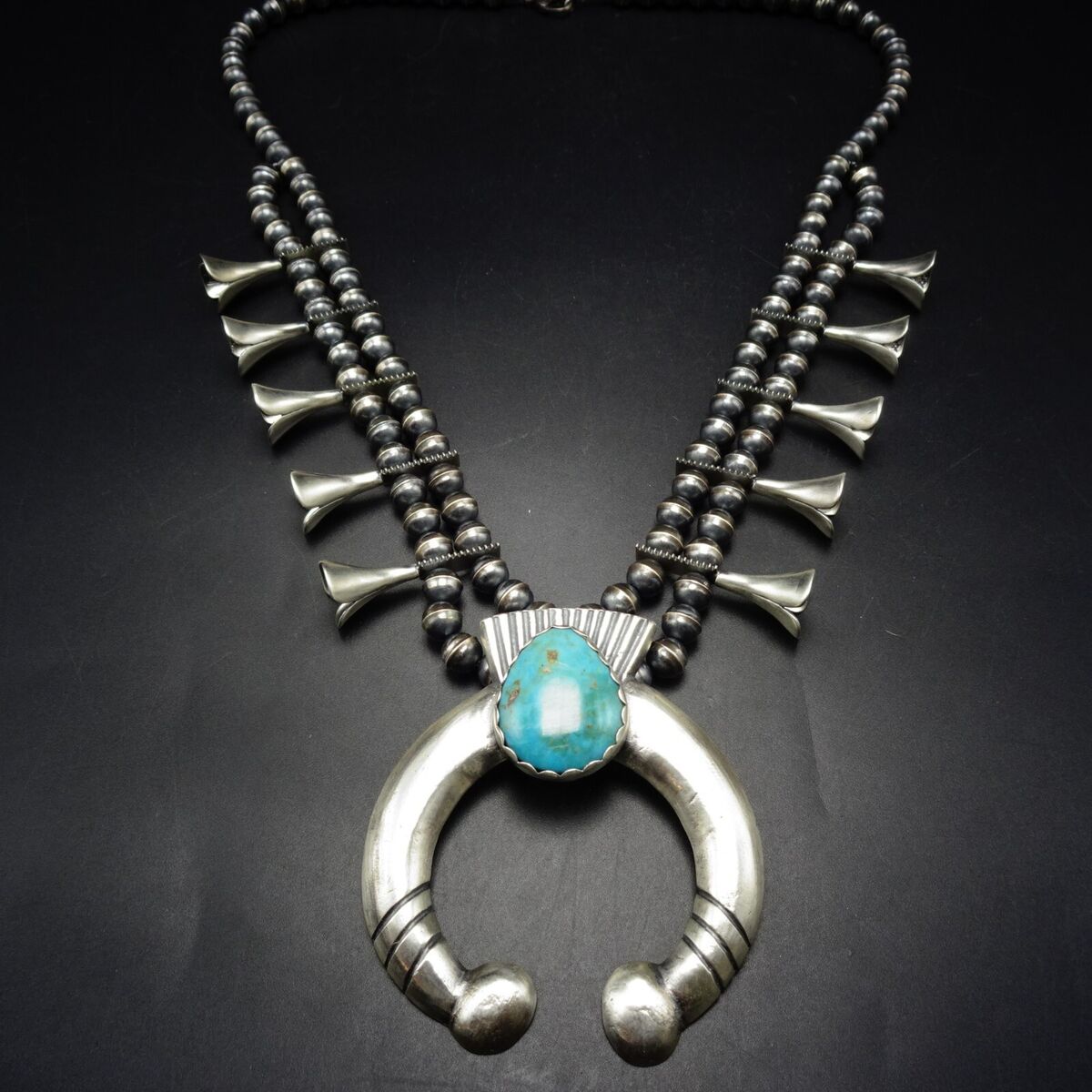 Robert Chee NAVAJO Cast Sterling Silver TURQUOISE Squash Robert Chee NAVAJO Cast Sterling Silver TURQUOISE Squash