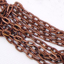By-the-Foot 5x8mm Antique COPPER Flat CABLE Chain   Sturdy Links Nickel-free