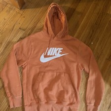 Nike Men's Sportswear Club Fleece Hoodie Orange Activewear Size S