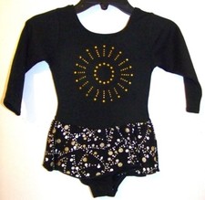 Jacques Moret Girls Black and Gold Leotard with Tutu Size 4/5