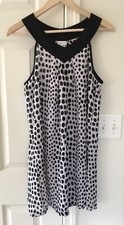 NWT Dotti Sz S Black White Polka Dot Halter Dress Coverup Made In USA