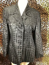 Christian Dior Silk Blend Blazer/Jacket Women s 10 Black Button Down