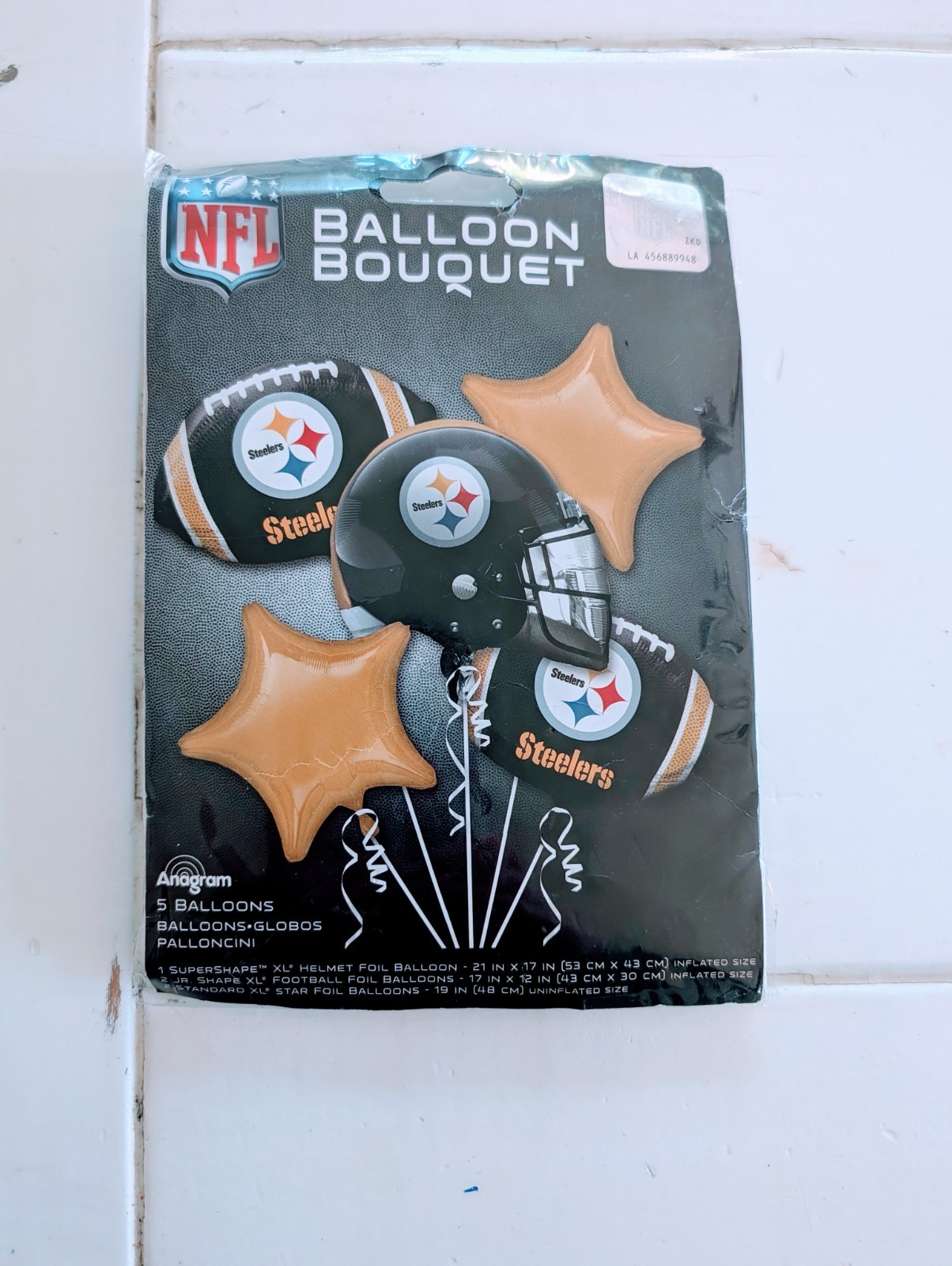 New NFL Pittsburgh Steelers 5 Pc Foil Balloon Bouquet Anagram Football ...