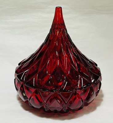 NIB Shannon Crystal Hershey s Kisses Ruby Red Crystal Covered Candy Dish