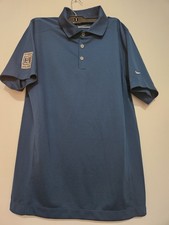 Men's Nike Golf Tour Performance Dri-FIT Polo Blue Size S 50 Years Sleeve Patch