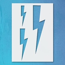 Lightning Bolt Shapes Wall Art Reusable Plastic Stencil - StencilAir