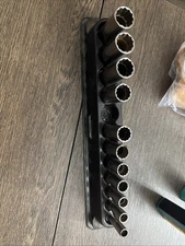 New Snap-on™ 12pc 3/8" drive 8 thru 19 mm 12point Metric Deep Socket Set 212SFMY