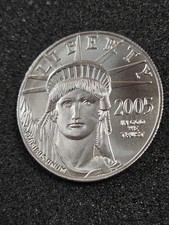 ? 2005 $100 American Eagle 1 oz .9995 Platinum Statue of Liberty Bullion Coin 3049.99 per troy oz