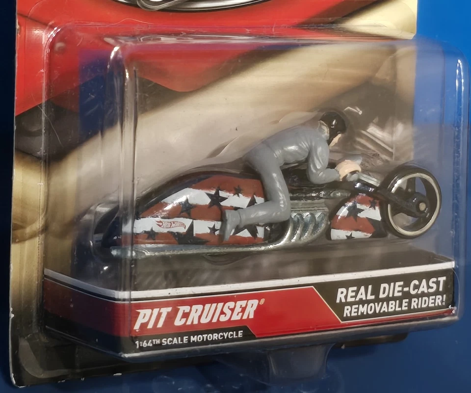 HOT WHEELS Pit Cruiser Motorcycle Motorcycles Series with Gray Rider Minor Wear - Image 3 of 4