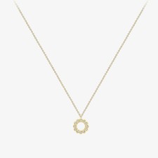 18ct Yellow Gold Multi Diamond Open Circle Necklace 12125147266