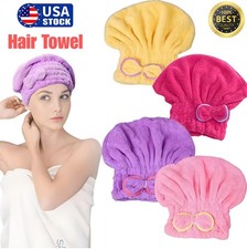 Women Hair Towel Quick Drying Turban Soft Absorbent Hair Drying Shower Cap USA
