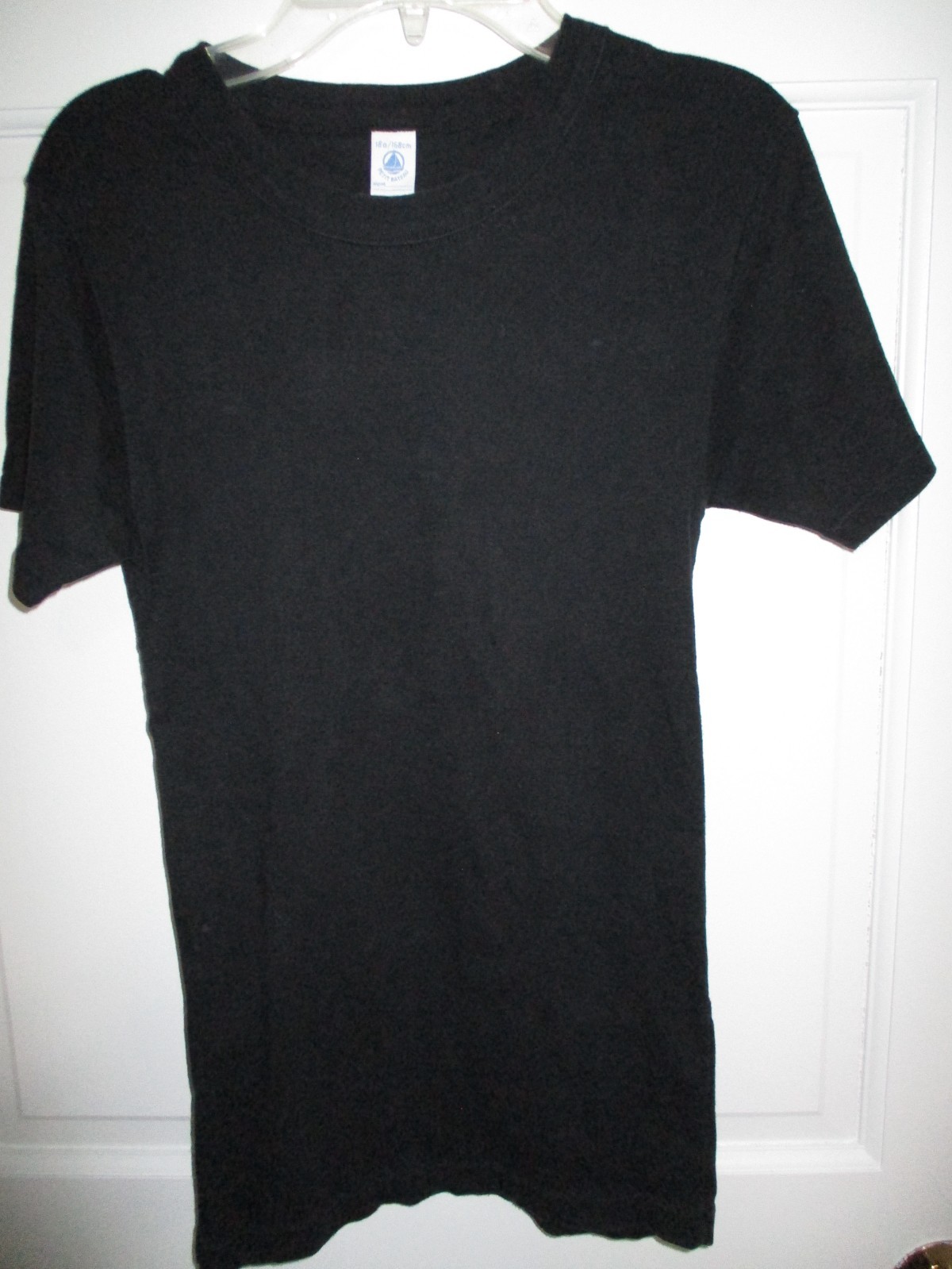 Petit Bateau T-Shirt Top Black Size 18 A 168 Cm Girls Short Sleeve Super Soft