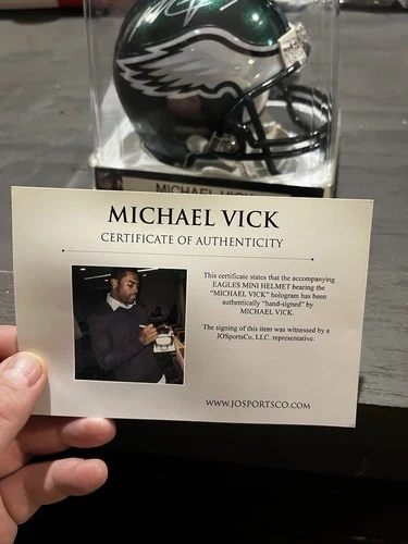 Michael Vick Philadelphia Eagles Autographed Mini Helmet JOSportsCo